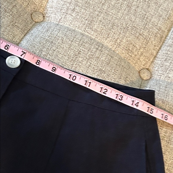 1901 COLOR BLOCK LINEN BLEND RED BLUE WITH POCKETS MIDI SKIRT SZ8 - Picture 8 of 10